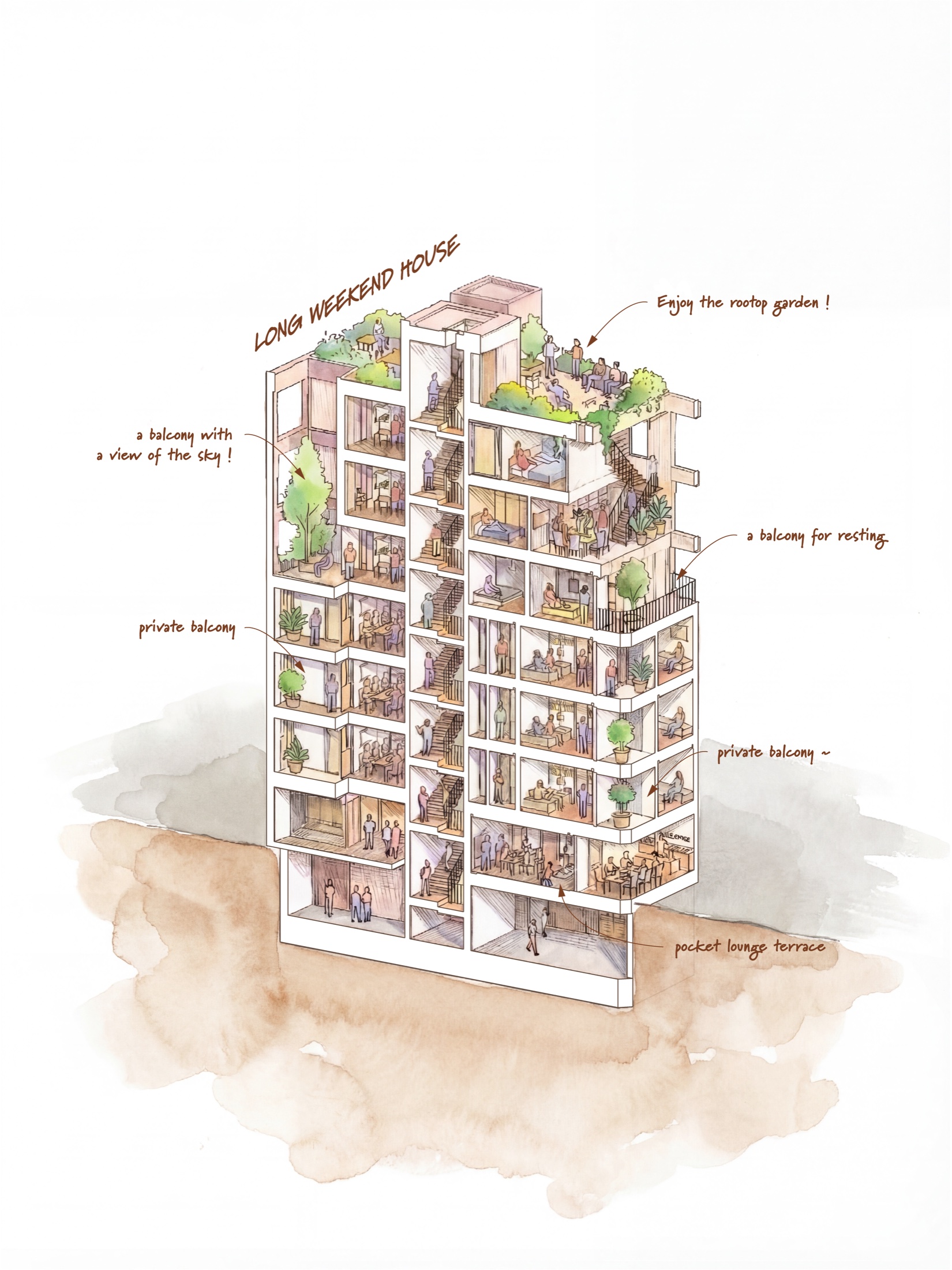 Vertical outdoor space diagram